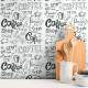 Papel de Parede Coffee Love Preto e Branco