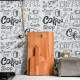 Papel de Parede Coffee Love Preto e Branco