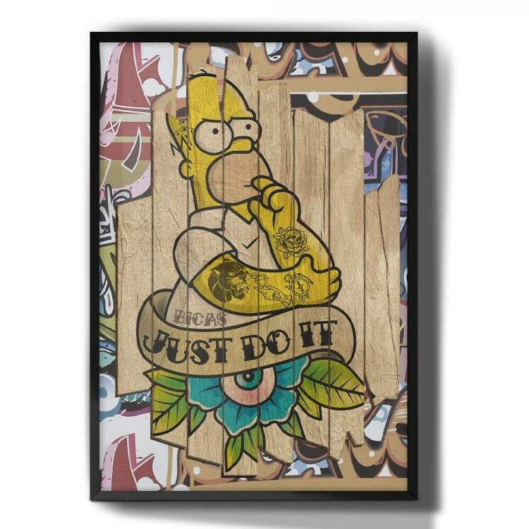 Quadro Decorativo Homer Simpson Tatuado