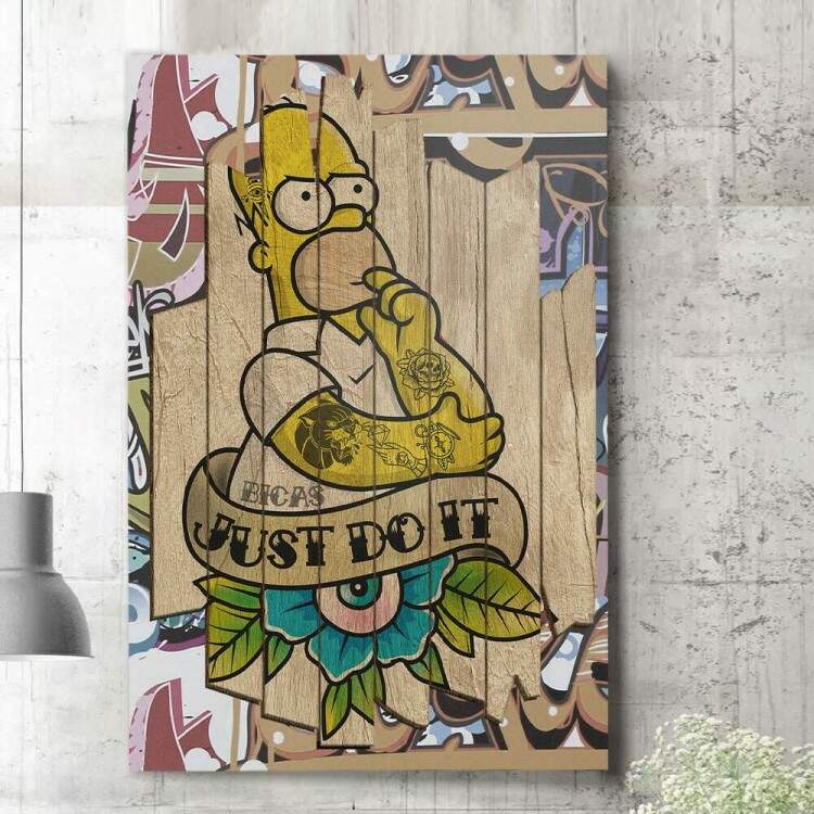 Quadro Decorativo Homer Simpson Tatuado