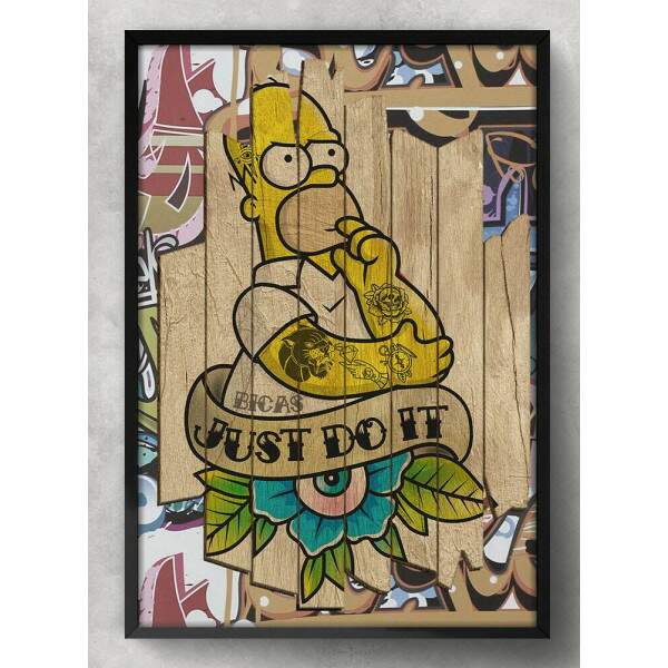 Quadro Decorativo Homer Simpson Tatuado