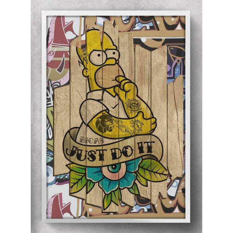 Quadro Decorativo Homer Simpson Tatuado