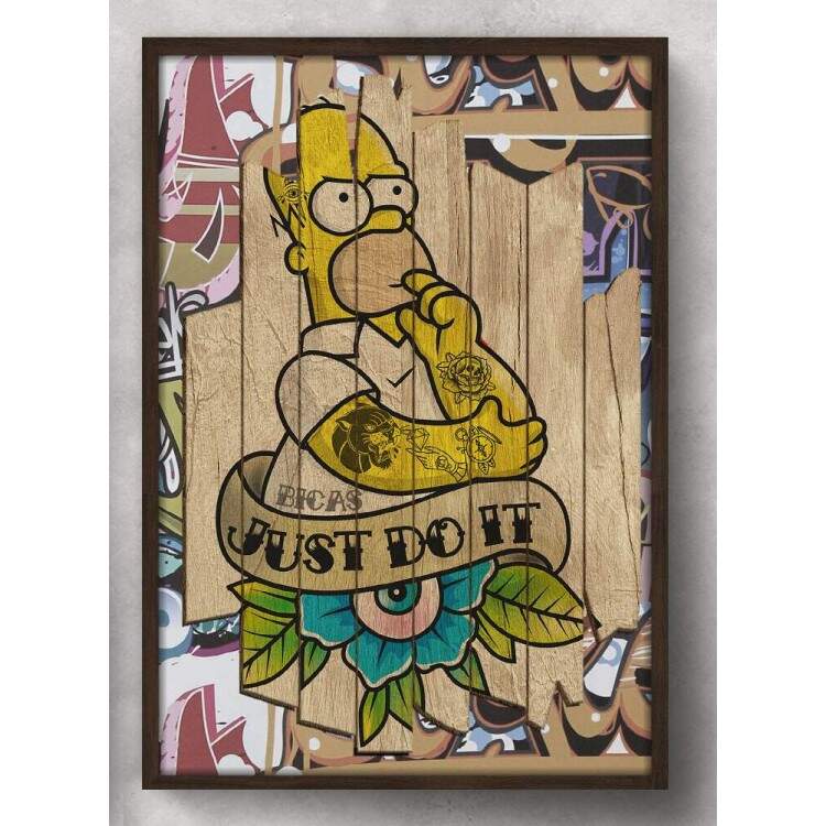 Quadro Decorativo Homer Simpson Tatuado