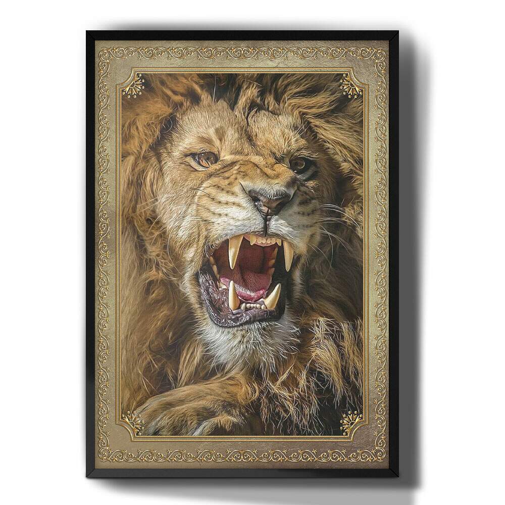 Quadro Decorativo Le�o Rugindo