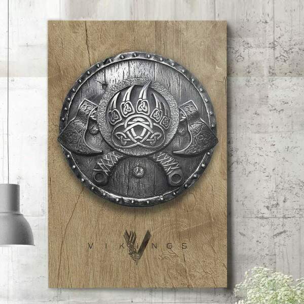 Quadro Decorativo Madeira Desenho The Vikings 02