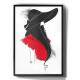 Quadro Decorativo Mulher Preto e Branco e Vermelho de Chap�u