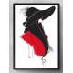 Quadro Decorativo Mulher Preto e Branco e Vermelho de Chap�u