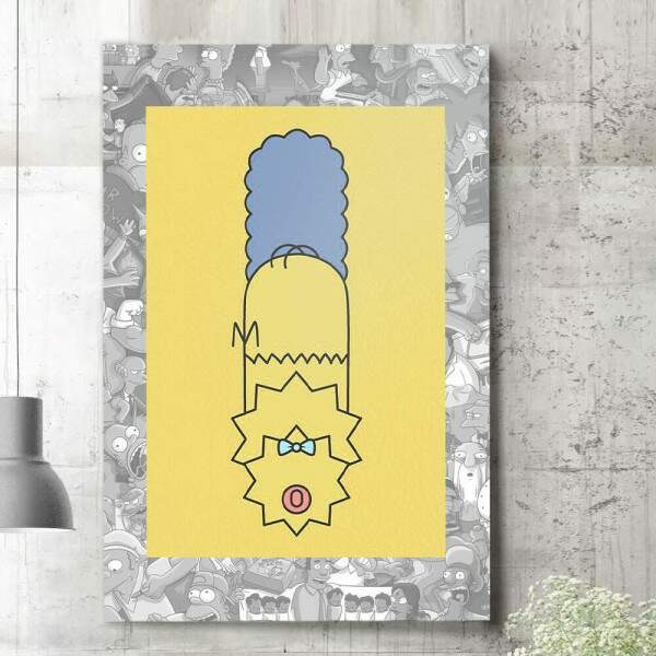 Quadro Decorativo Cabeas da Famlia Simpsons