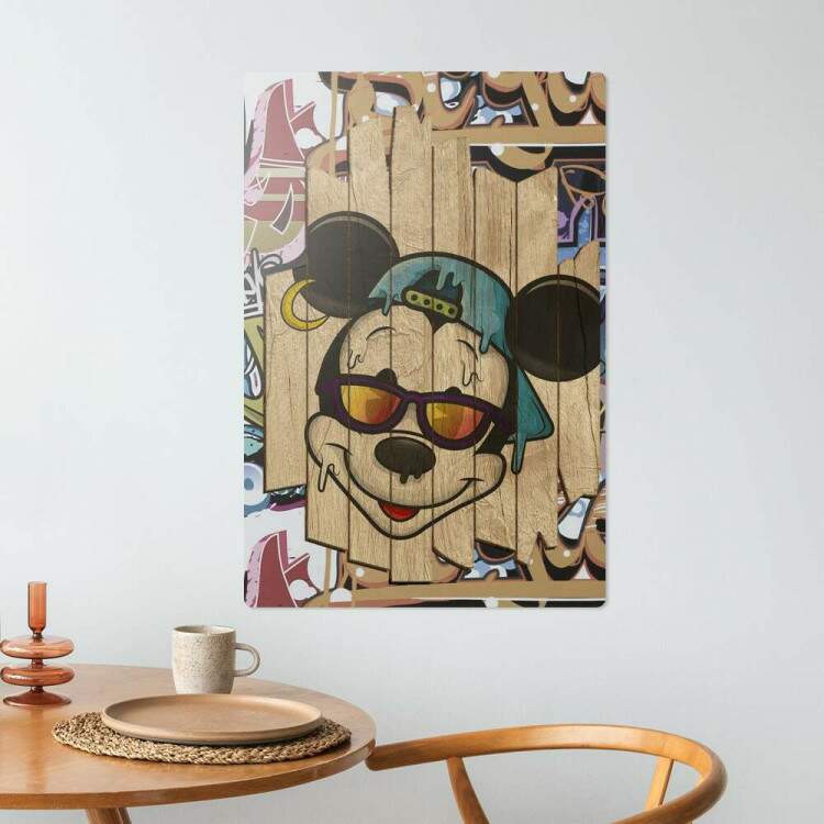 Placa Decorativa Abstrato Grafite Mickey