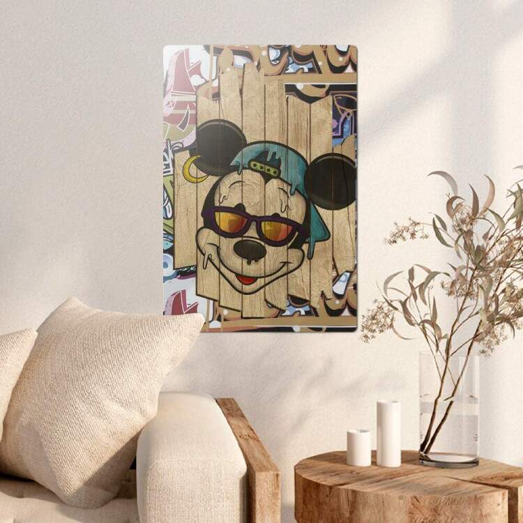 Placa Decorativa Abstrato Grafite Mickey