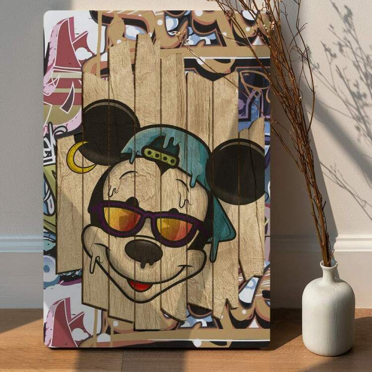 Placa Decorativa Abstrato Grafite Mickey