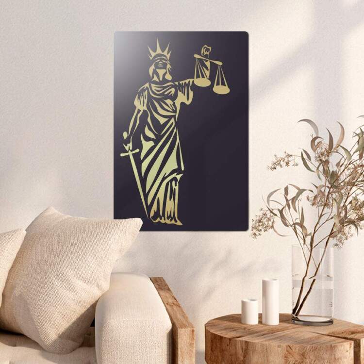 Placa Decorativa Estatua de Advocacia