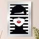 Placa Decorativa Moda Mulher Abstrato Preto e Branco