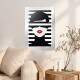 Placa Decorativa Moda Mulher Abstrato Preto e Branco