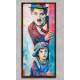 Quadro Decorativo Slim Charlie Chaplin Colorido