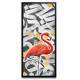 Quadro Decorativo Slim Flamingo Fundo Abstrato