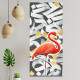 Quadro Decorativo Slim Flamingo Fundo Abstrato