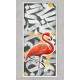 Quadro Decorativo Slim Flamingo Fundo Abstrato