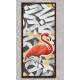 Quadro Decorativo Slim Flamingo Fundo Abstrato