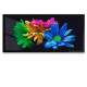 Quadro Decorativo Slim Flores Coloridas Fundo Preto