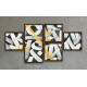 Conjunto de Quadros Decorativos Letras Abstratas Pintura