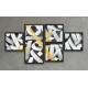 Conjunto de Quadros Decorativos Letras Abstratas Pintura