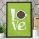 Quadro Decorativo Love Caf� Fundo Verde