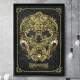 Quadro Decorativo Guns N Roses Caveira Dourada