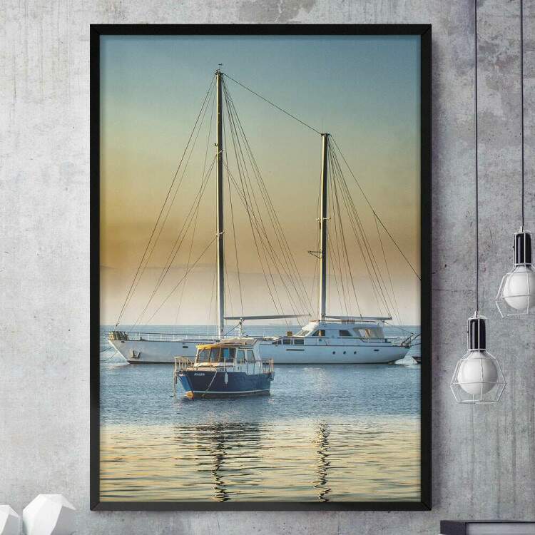 Quadro Decorativo Barco Mar Por Do Sol