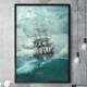 Quadro Decorativo Barco Navio Pirata Alto Mar