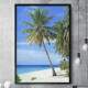 Quadro Decorativo Paisagem Praia e Coqueiros
