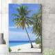 Quadro Decorativo Paisagem Praia e Coqueiros