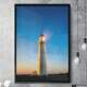 Quadro Decorativo Farol Mar e C�u Estrelado
