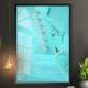 Quadro Decorativo Bra�o Guitarra Azul Ciano