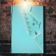 Quadro Decorativo Bra�o Guitarra Azul Ciano