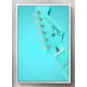 Quadro Decorativo Bra�o Guitarra Azul Ciano