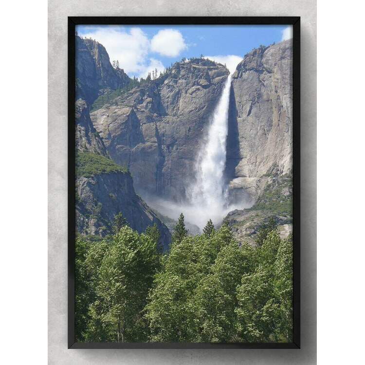 Quadro Decorativo Paisagem Montanhas rvores e Cachoeiras