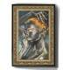 Quadro Decorativo Abstrato Pintura Mulher Negra de Cabelos Laranja