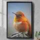 Quadro Decorativo Passarinho Laranja