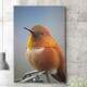 Quadro Decorativo Passarinho Laranja