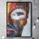 Quadro Decorativo Rosto de Mulher Pintura Colorida