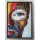 Quadro Decorativo Rosto de Mulher Pintura Colorida