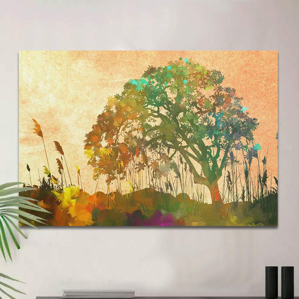Quadro Decorativo Abstrato �rvore Colorida