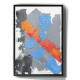 Quadro Decorativo Abstrato Efeito Pintura Cinza Azul E Laranja