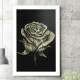 Quadro Decorativo Flor Dourada