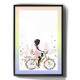 Quadro Decorativo Menina De Bicicleta Flores E Borboleta