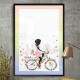 Quadro Decorativo Menina De Bicicleta Flores E Borboleta