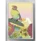 Quadro Decorativo Desenho P�ssaro e Flores Colorido