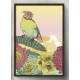 Quadro Decorativo Desenho P�ssaro e Flores Colorido