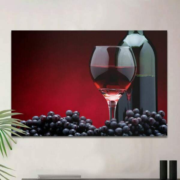 Quadro Decorativo Vinho Uvas